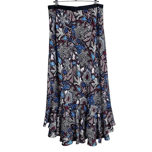 DVF DIANE VON FURSTENBERG MIDI Skirt Women's 10 Debra Floral Print Flowy Chic - Picture 4 of 8